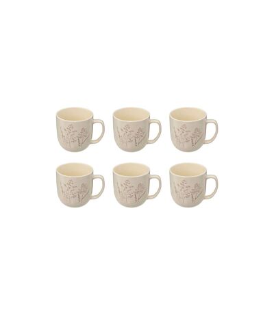 Lot de 6 Mugs en Céramique Elsa 30cl Blanc