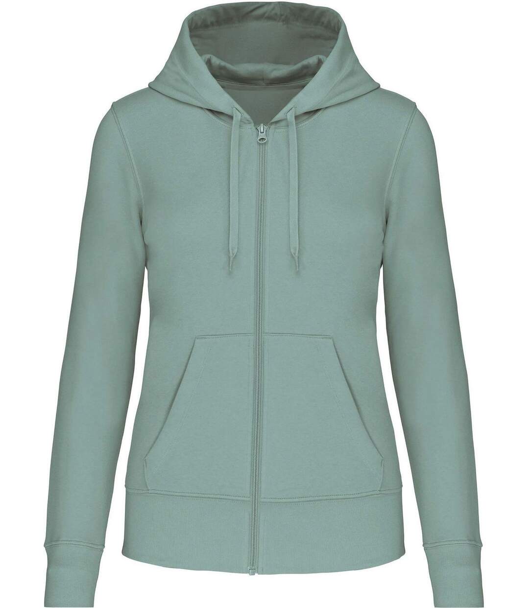 Sweat à capuche zippé écoresponsable - femme - K4031 - vert amande-2