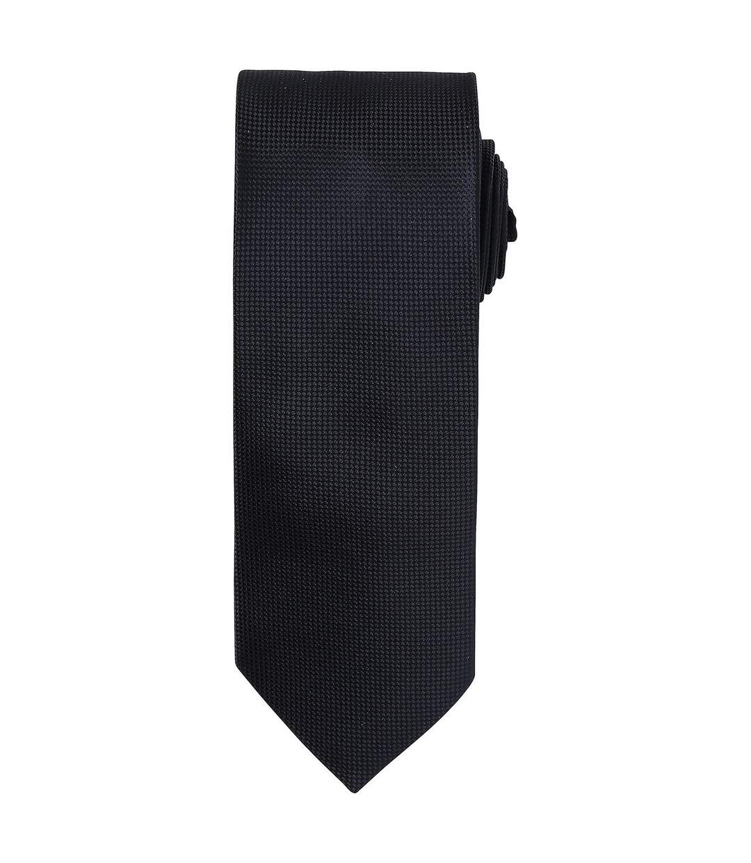 Unisex adult micro waffle tie one size black Premier-1