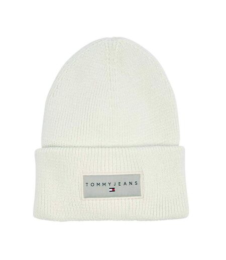 Bonnet beige blanc tommy hilfiger linear beanie