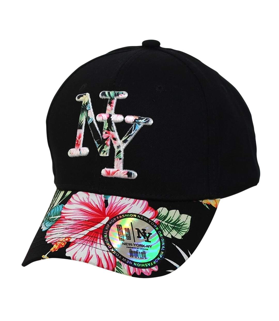 Casquette NY visière HIBISCUS-1