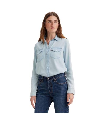 Womens/ladies Iconic Western Shirt Light Blue Levis