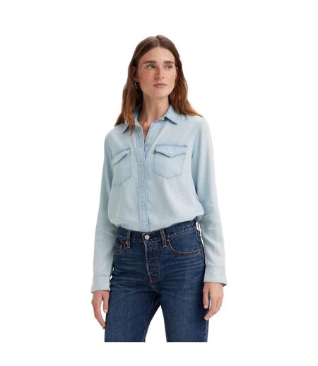 Womens/ladies Iconic Western Shirt Light Blue Levis