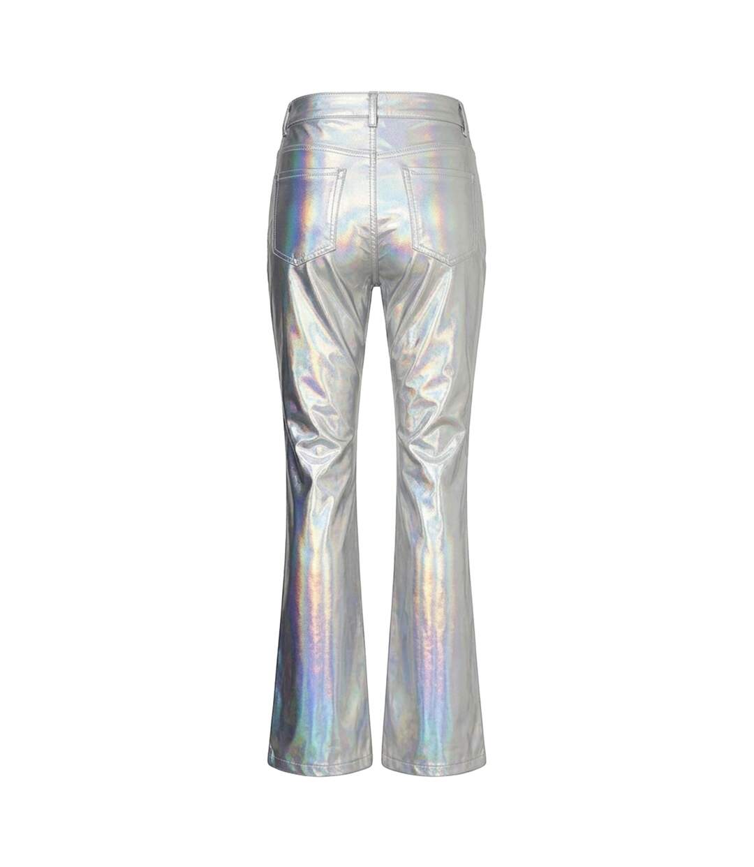Womens/ladies Lupe Metallic Straight Trousers Metallic AmyLynn-2