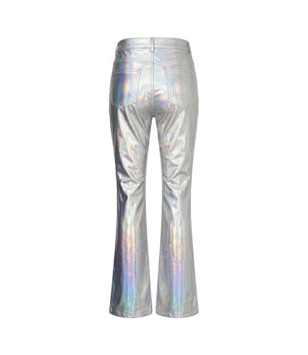 Womens/ladies Lupe Metallic Straight Trousers Metallic AmyLynn