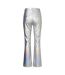 Womens/ladies Lupe Metallic Straight Trousers Metallic AmyLynn-2