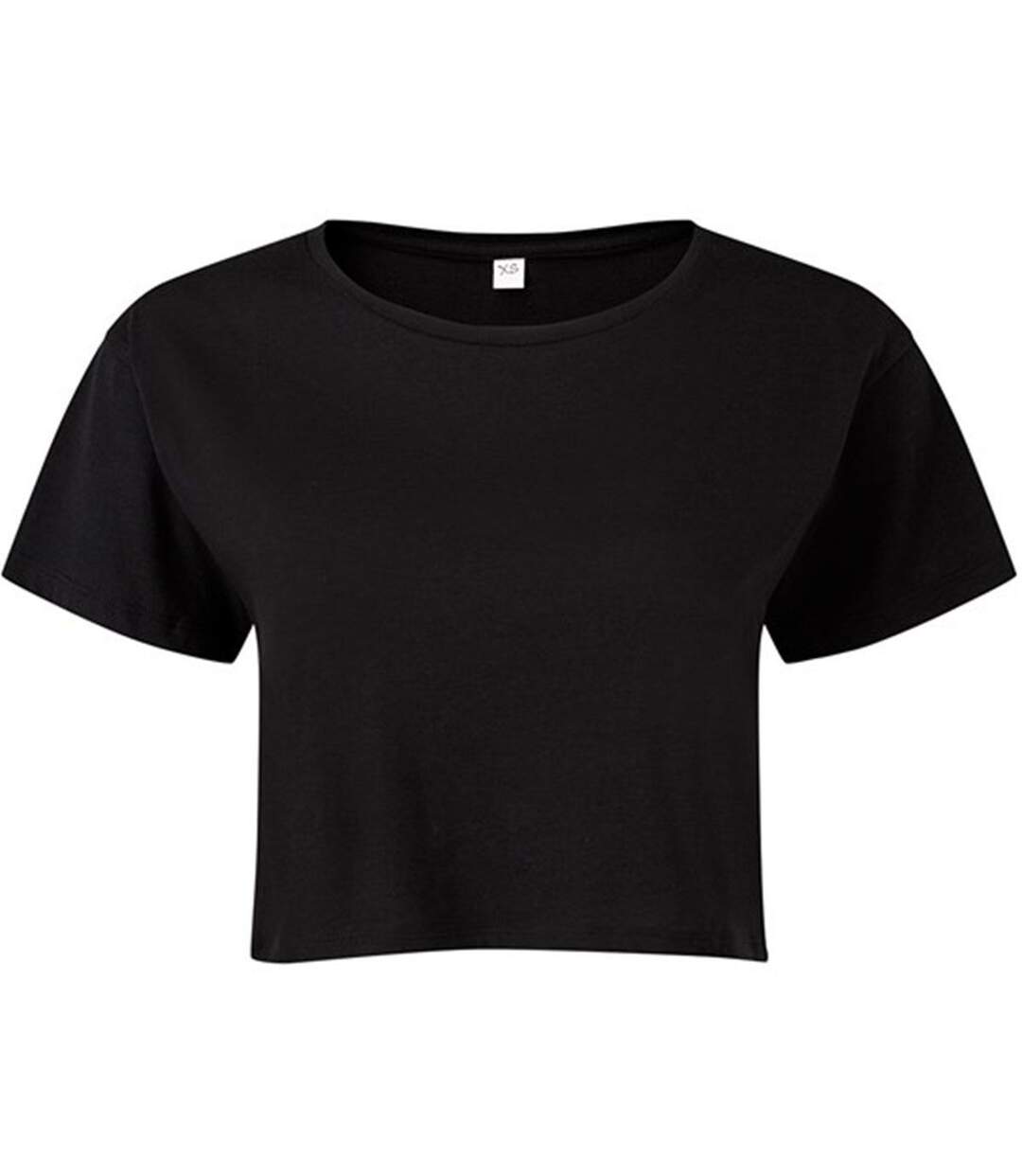 T-shirt court crop top - Femme - TR019 - noir-1