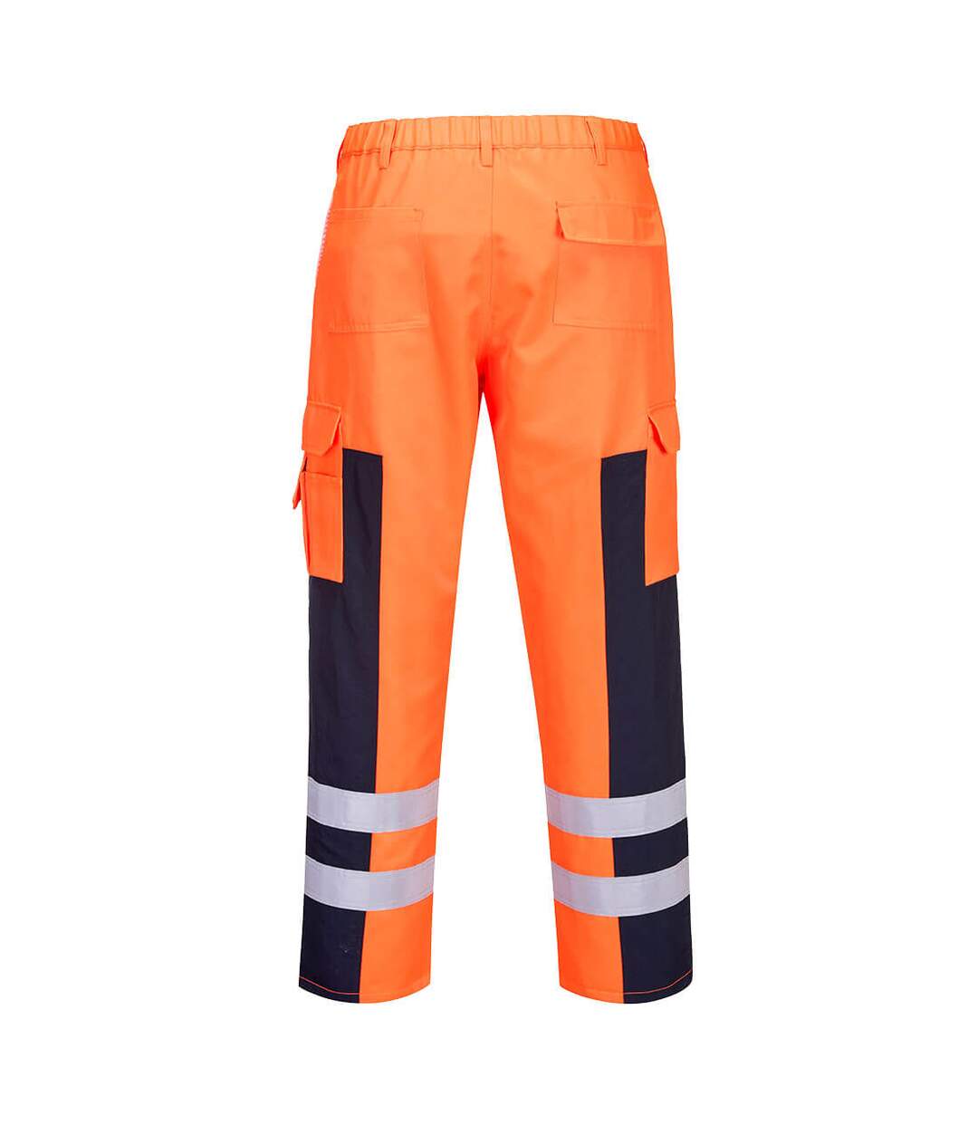 Mens service ballistic hi-vis trousers orange/navy Portwest-2