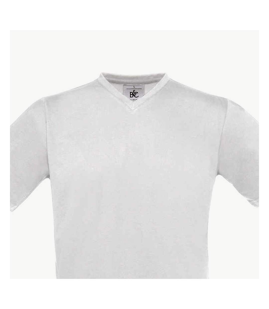 Mens exact v neck t-shirt white B&C