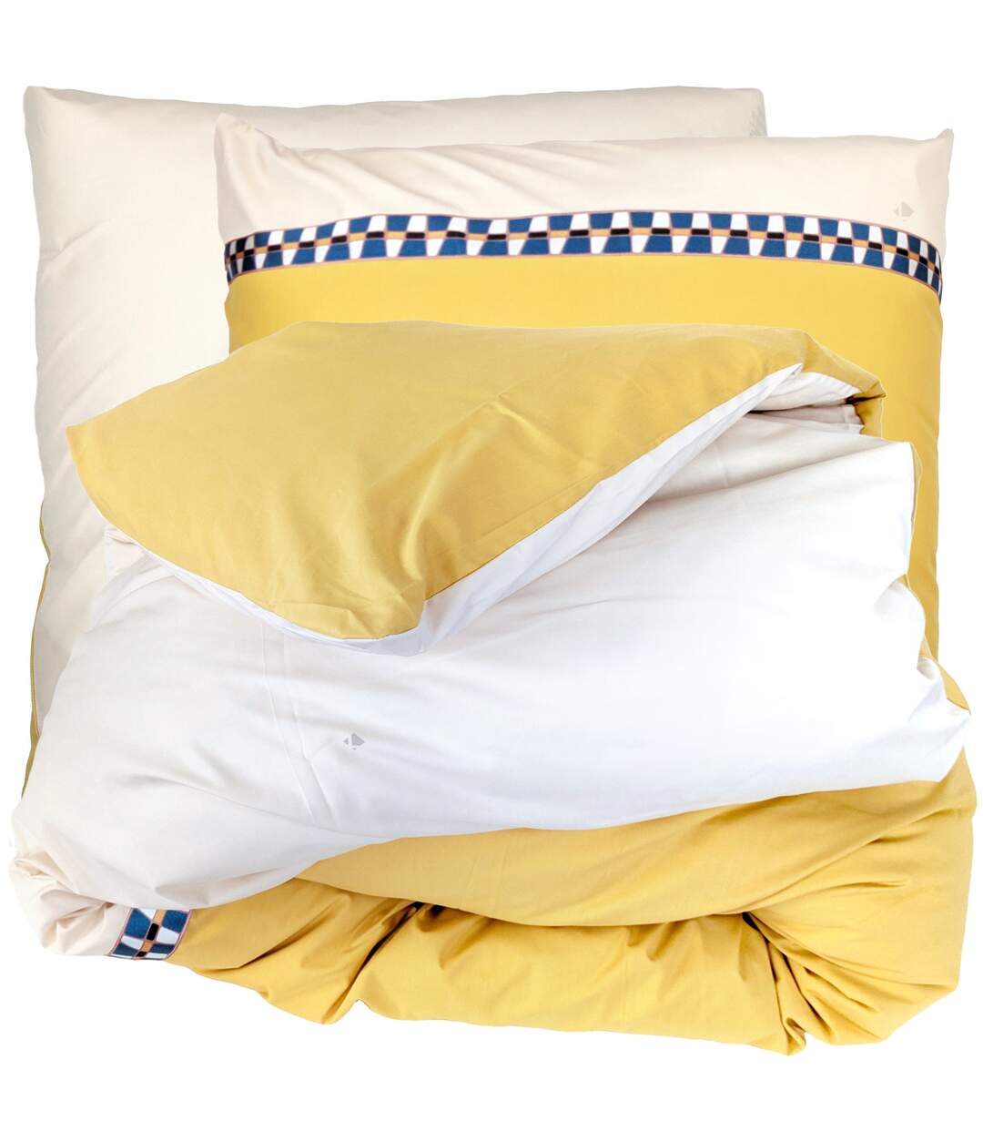 Parure de lit percale de coton ROMY AMBRE Taie 65x65 cm-2