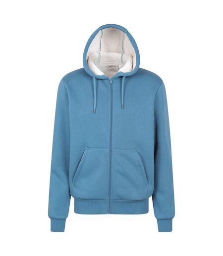 Mens Dalton Borg Lined Full Zip Hoodie Blue Mountain Warehouse