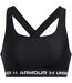 Womens/ladies Medium Impact Sports Bra Black White Under Armour-1