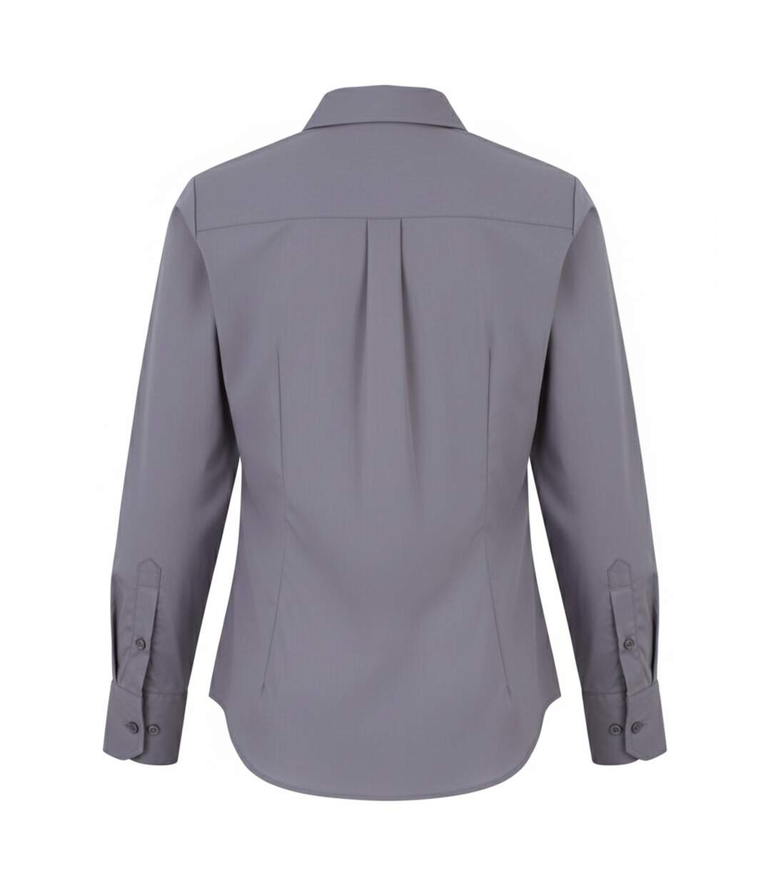 Womens/ladies Poplin Long-sleeved Blouse Steel Premier-2