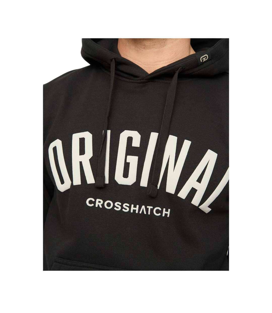 Mens Kensby Hoodie Black Crosshatch-4