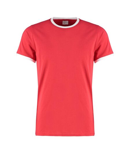 T-shirt ringer homme rouge / blanc Kustom Kit