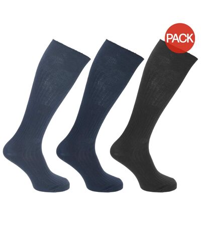 Chaussettes hautes homme bleu/noir/bleu marine Universal Textiles