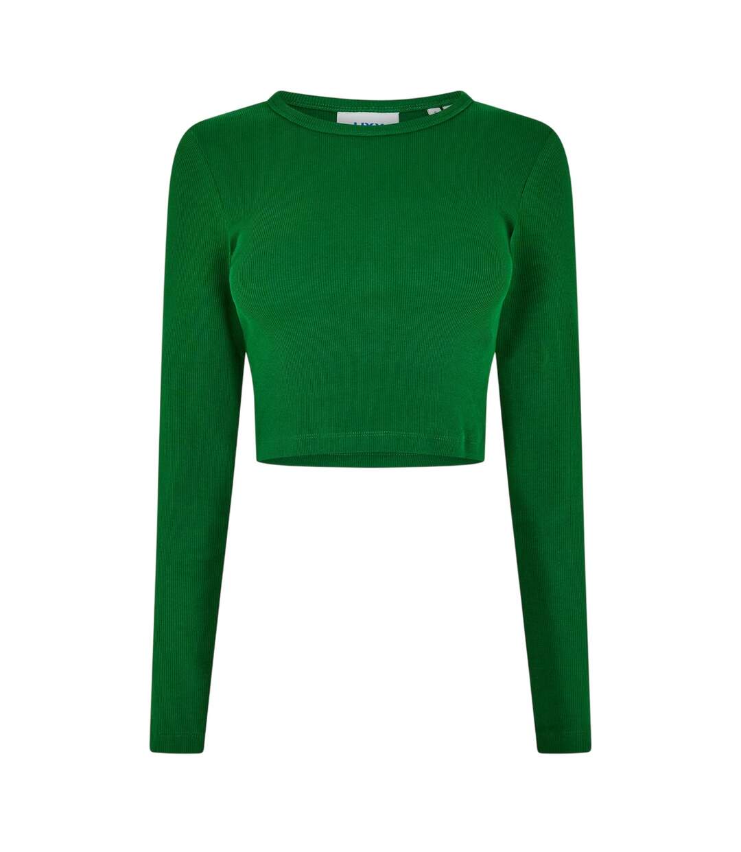 T-shirt Court Manches Longues Feline Femme Vert JJXX-2
