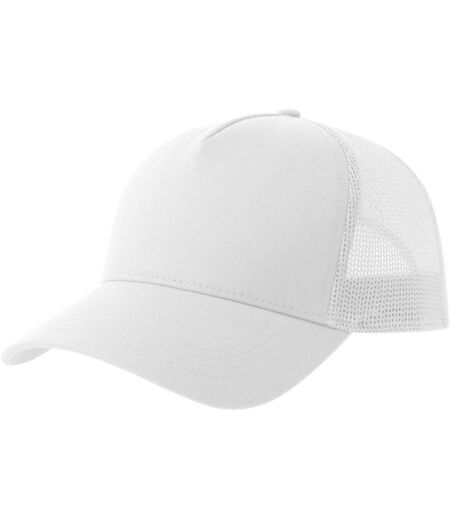 Rapper 5 Panel Cotton Sustainable Trucker Cap White Atlantis