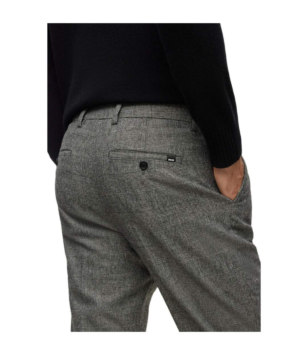 Mens Perin Pleated Trousers Black Boss-4