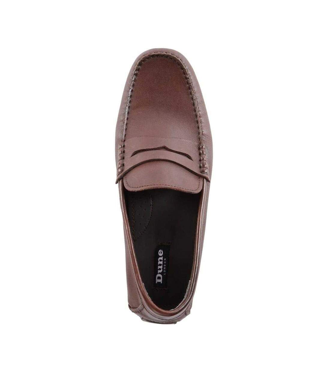 Mens Brantley Leather Penny Loafers Brown Dune London-4