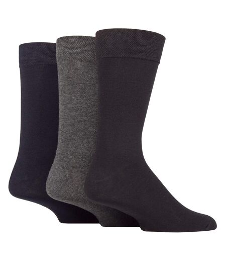 3 Pack Mens Plain and Patterned Bamboo Socks - Soft Breathable Everyday Comfort