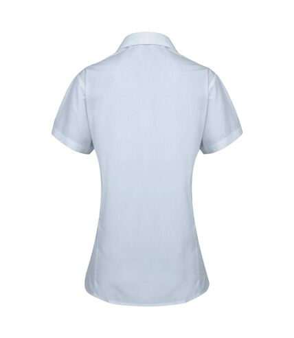 Premier Womens/Ladies Supreme Heavy Poplin Short Sleeve Work Shirt (Light Blue) - UTRW2819