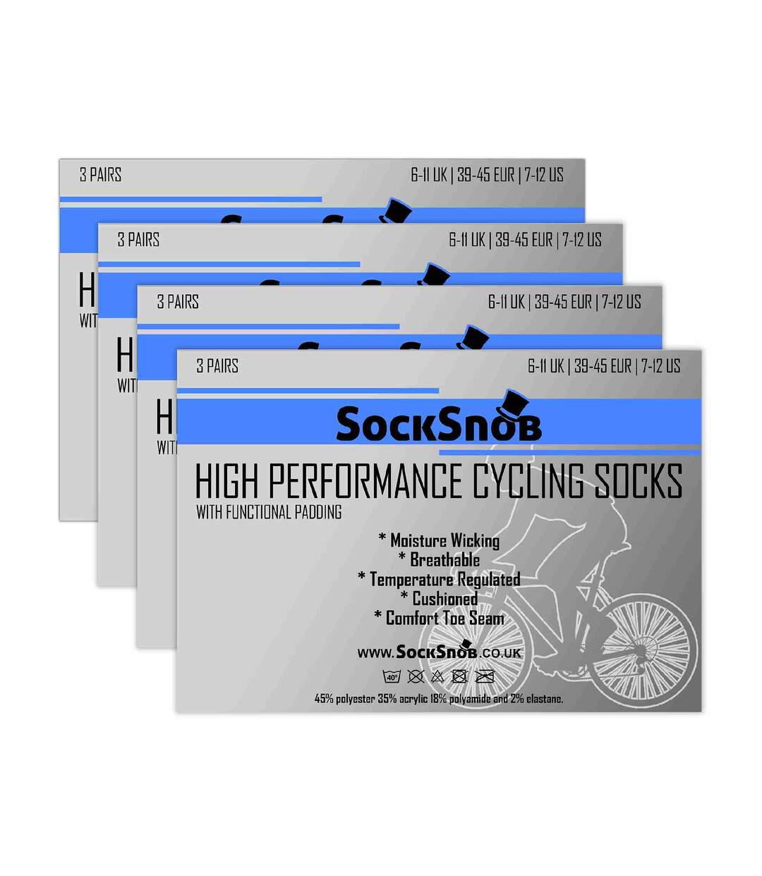 12 paires de chaussettes de cyclisme noires pour hommes-2