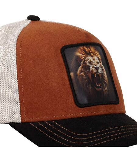 Casquette trucker avec filet bi-matière semi curved animal Lion Hatfield