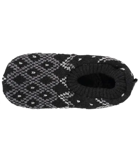 Isotoner Chaussettes d'intérieur homme maille jacquard, picots antidérapants
