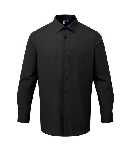 Mens poplin long-sleeve formal shirt noir Premier