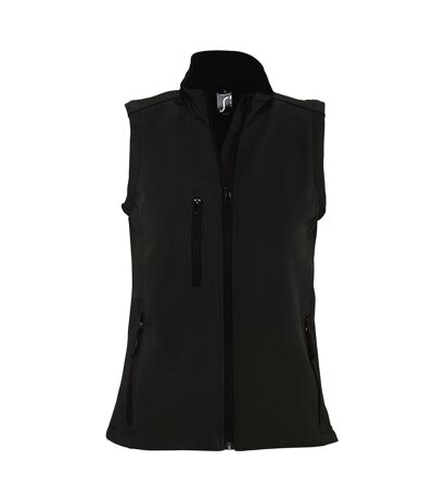 SOLS Womens/Ladies Rallye Soft Shell Bodywarmer Jacket (Black)