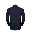 Russell Collection Mens Long Sleeve Easy Care Tailored Oxford Shirt (Bright Navy)