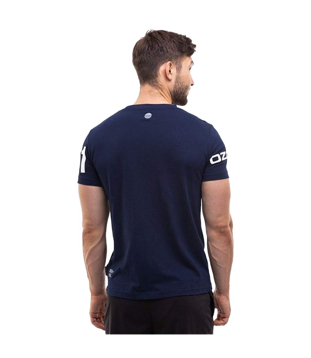 T-shirt Motif/style Imprimé Sur Manche Homme Bleu Marine Ozoshi-3