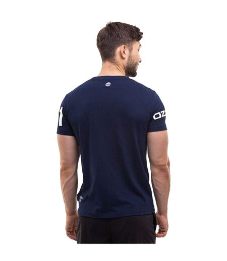 T-shirt Motif/style Imprimé Sur Manche Homme Bleu Marine Ozoshi