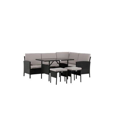 Salon d'Angle de Jardin Knock 145cm Noir & Gris