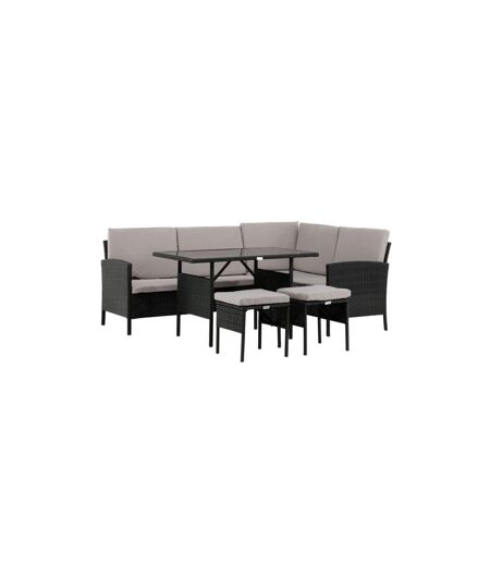 Salon d'Angle de Jardin Knock 145cm Noir & Gris