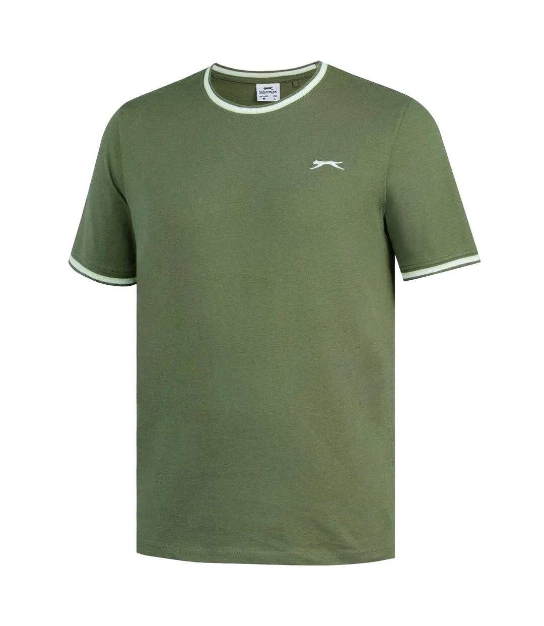 Mens Cotton T-shirt Khaki Green Slazenger-3