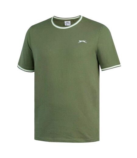 Mens Cotton T-shirt Khaki Green Slazenger