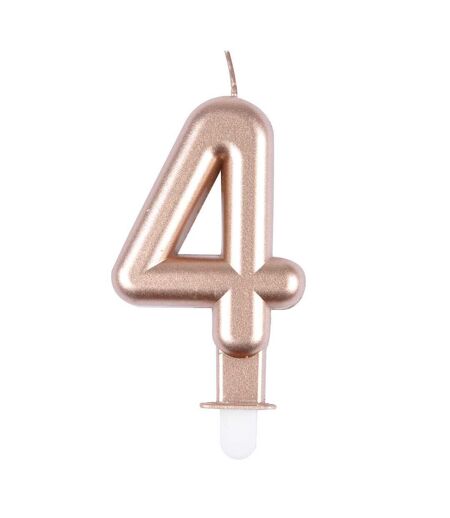 Bougie d'Anniversaire Chiffre 4 7cm Rose Gold