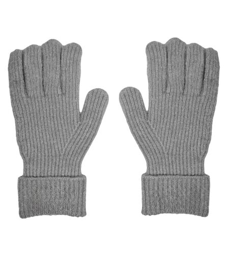 Unisex Adult Knitted Fleece Gloves Grey Marl Jack Wills