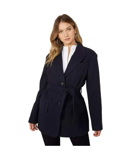 Womens/ladies Belted Blazer Navy Principles