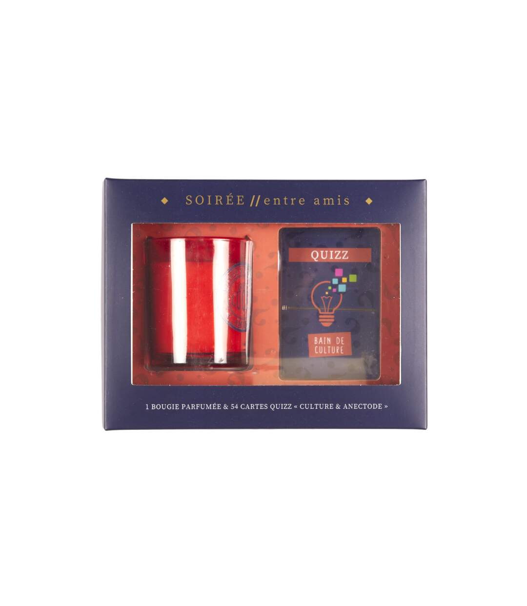 Coffret Bougie Parfumée & Cartes Quizz 7cm Ambre-2