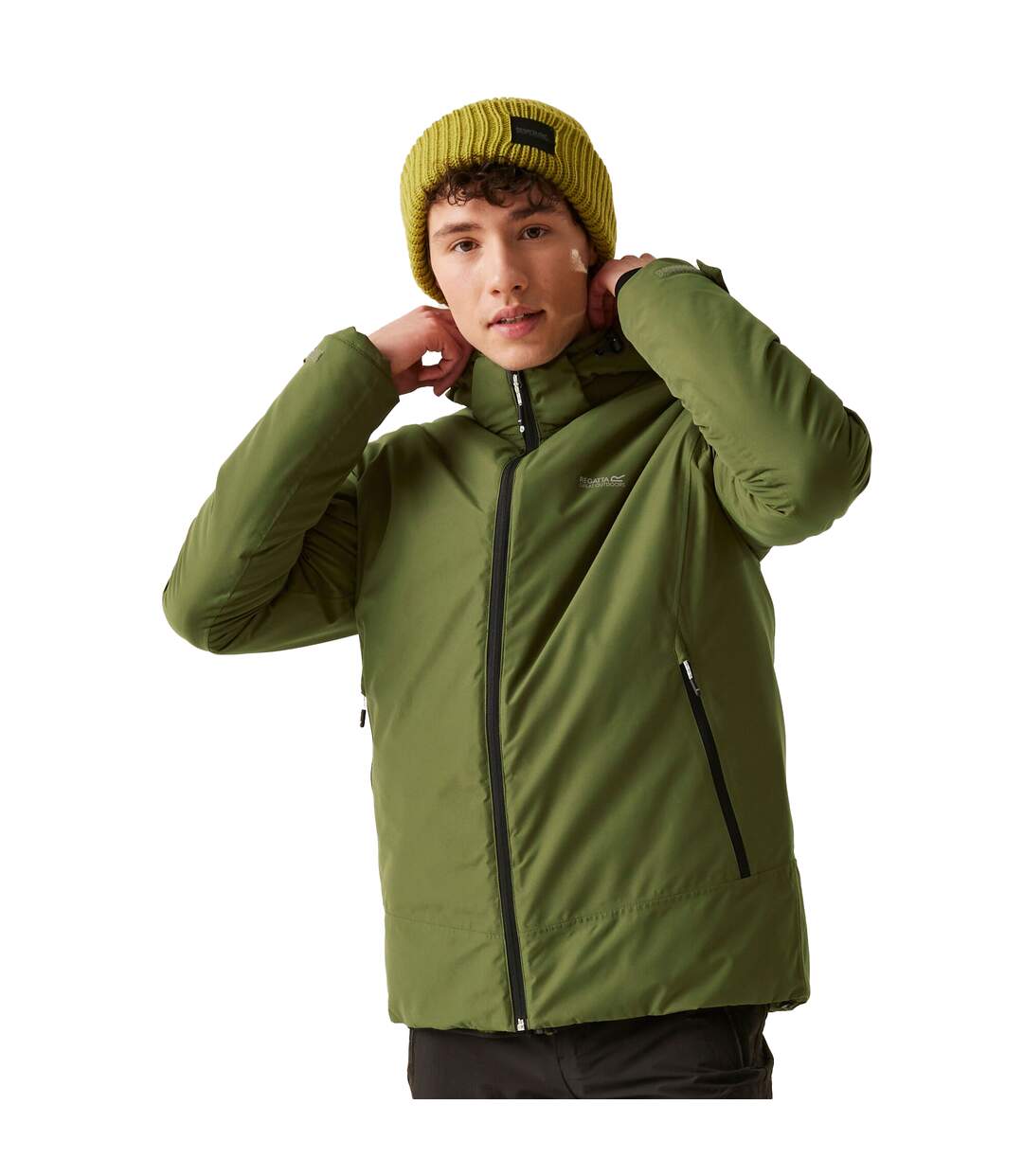 Mens frelton waterproof insulated jacket nephrite green/black Regatta-4