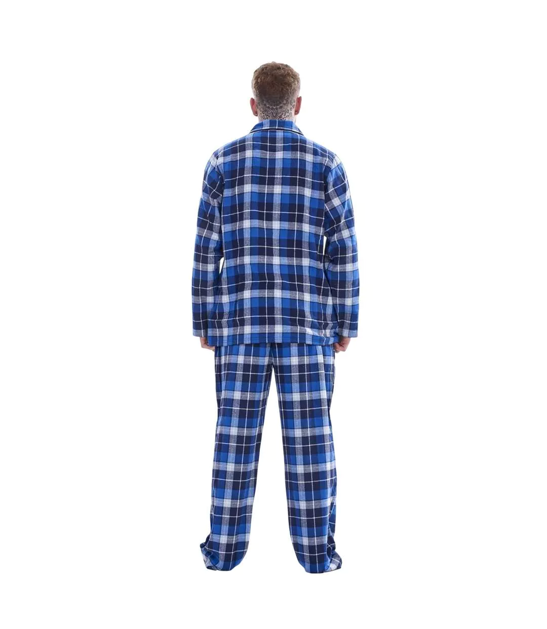 Ensemble De Pyjama Long Motif/style À Carreaux Homme Bleu Gris Keanu-2