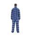 Ensemble De Pyjama Long Motif/style À Carreaux Homme Bleu Gris Keanu-2