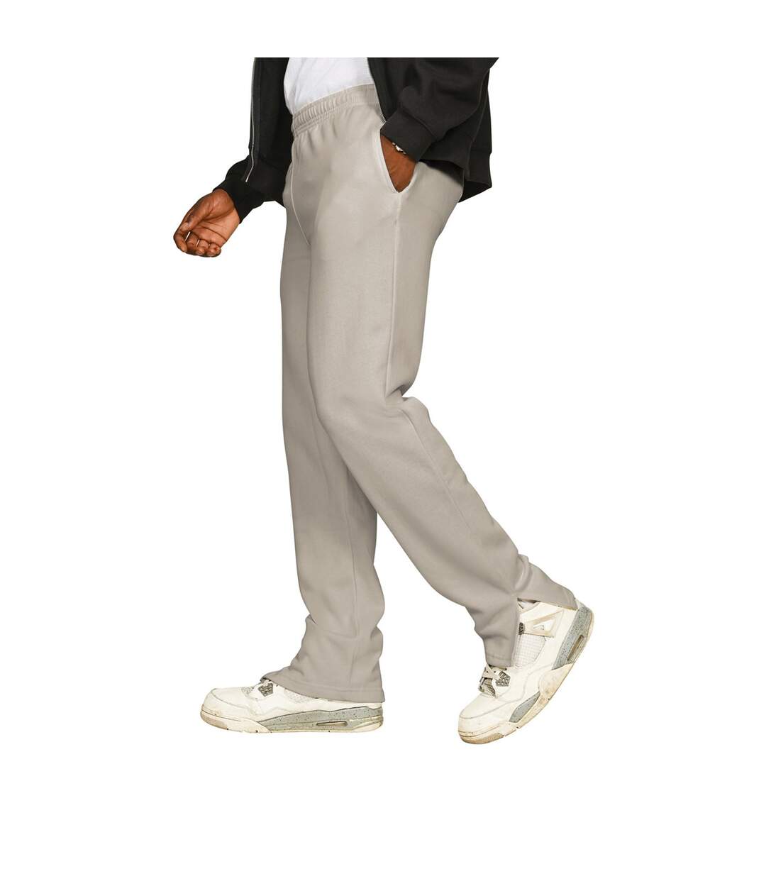 Mens Blended Core Ringspun Cotton Regular Jogging Bottoms Stone Casual Classics-1