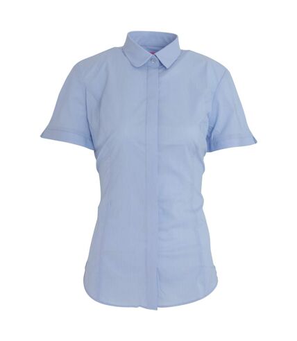 Brook Taverner Womens/Ladies Soave Short Sleeve Poplin Shirt (Sky Blue) - UTPC2640