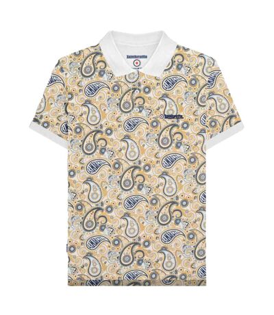 Polo Ss25 Homme Blanc Bleu Marine Lambretta
