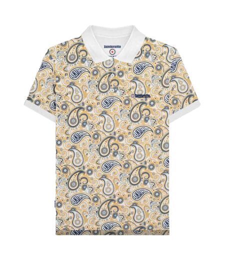 Polo Ss25 Homme Blanc Bleu Marine Lambretta
