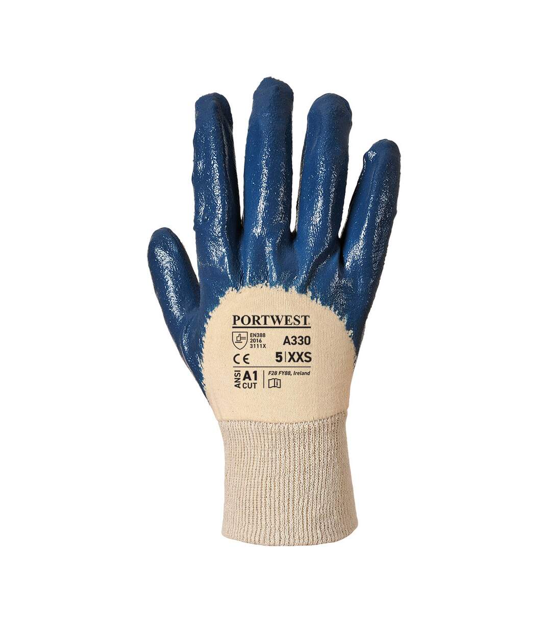 Unisex adult a330 lightweight nitrile safety gloves l navy Portwest-2